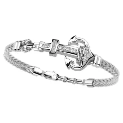 Bracciale Zancan con ancora in argento e pietre.