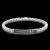 Bracciale Zancan in argento con targa e pietre nere,
