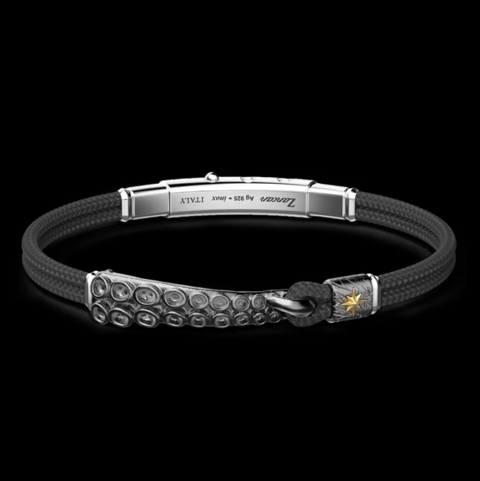 Bracciale Zancan in argento brunito con tentacoli di piovra.