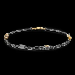 Bracciale Zancan in argento brunito con nodi marinari.