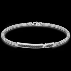 Bracciale Zancan in argento con pietre nere.