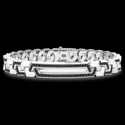 Bracciale Zancan in argento con pietre e targa centrale.