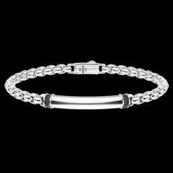 Bracciale Zancan in argento con targa centrale.