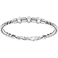 Bracciale Zancan in argento a sfere con inserti satinati.