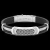 Bracciale Zancan in argento e silicone nero con targa.