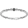 Bracciale Zancan in argento a sfere con inserti satinati e pietre nere.