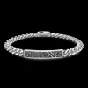 Bracciale Zancan in argento a grumetta con targa e pietre nere.