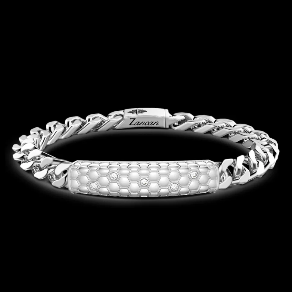 Bracciale Zancan in argento con targa centrale.