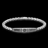 Bracciale Zancan in argento con targa e pietra nera.