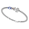 Bracciale Zancan in argento a sfere con bandiere nautiche e ancora con pietre bianche.