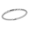 Bracciale Zancan in argento con targa e pietre nere.