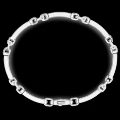 Bracciale Zancan in argento con targa e pietre nere.