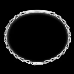 Bracciale Zancan in argento con targa e pietre nere.