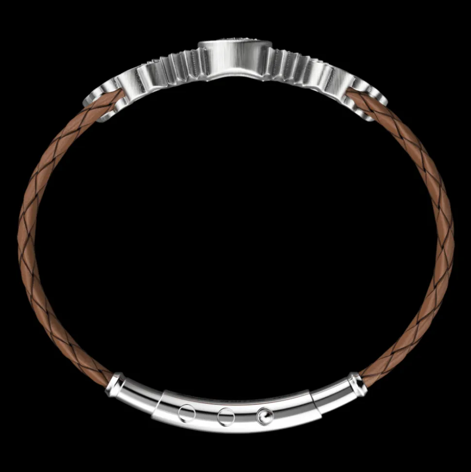 Bracciale Zancan in argento e pelle con aquila.