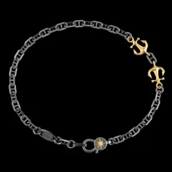 Bracciale Zancan in argento brunito con ancora.