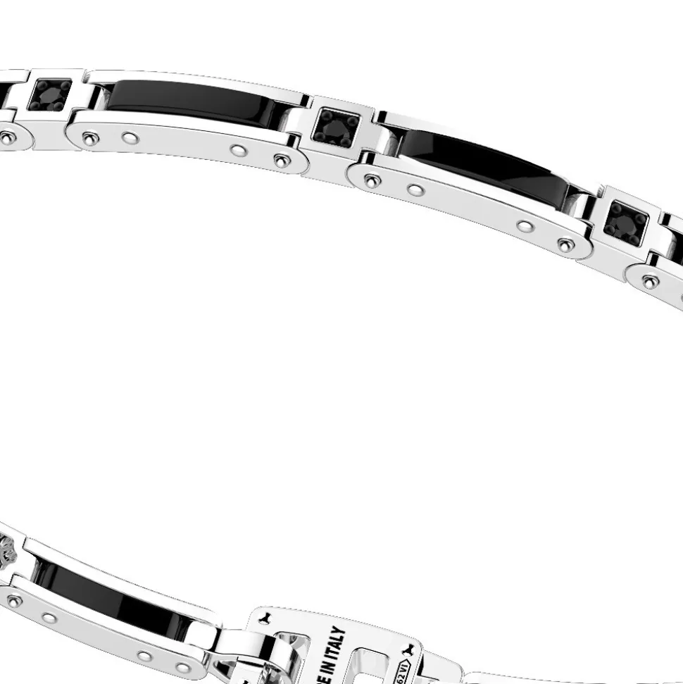 Bracciale Zancan in argento e ceramica con pietre.