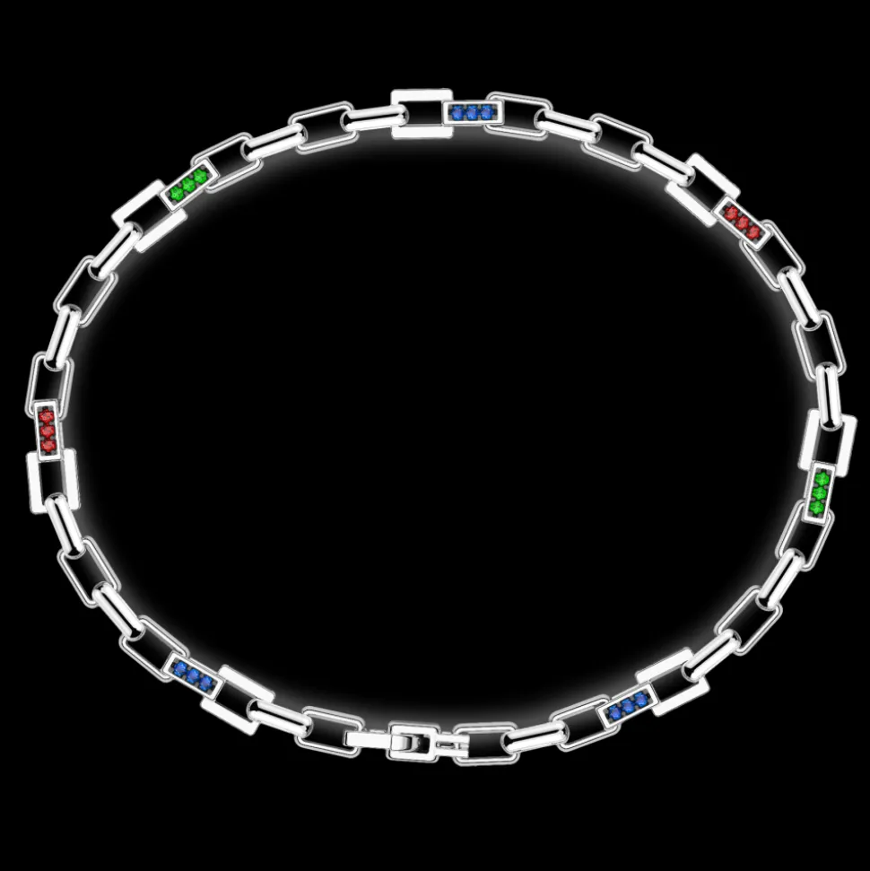 Bracciale Zancan in argento con pietre naturali.