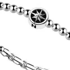 Bracciale Zancan in argento a sfere con rosa dei venti.