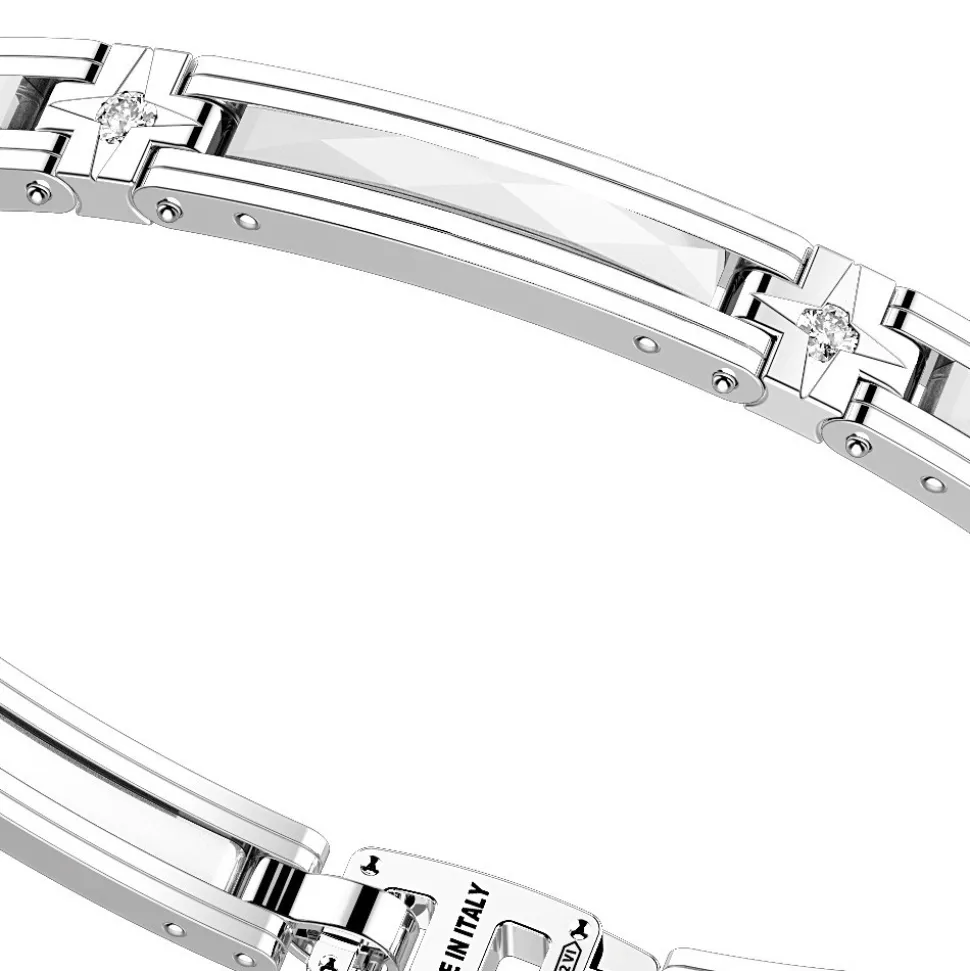 Bracciale Zancan in argento e ceramica con pietre.