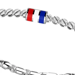 Bracciale Zancan in argento a sfere con bandiera nautica.