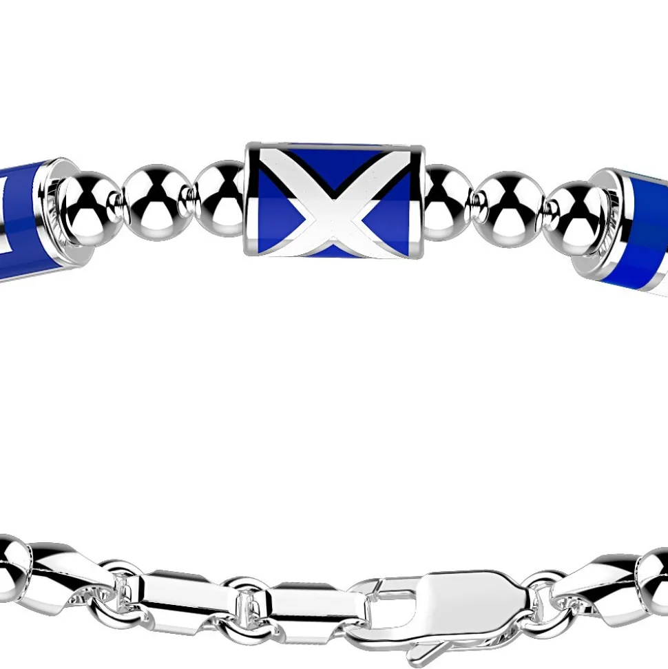 Bracciale Zancan in argento a sfere con tre bandiere nautiche.