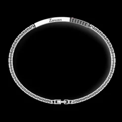 Bracciale Zancan in argento con targa e vite in oro rosa.
