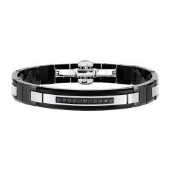 Bracciale Zancan in ceramica nera e pietre.