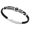 Bracciale Zancan in kevlar con targa in argento e onice.