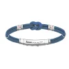 Bracciale Zancan in kevlar con nodo nautico e viti in oro rosa.