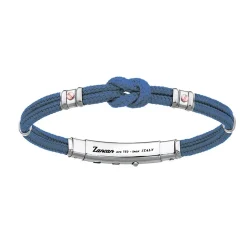 Bracciale Zancan in kevlar con nodo nautico e viti in oro rosa.