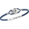 Bracciale Zancan in kevlar con teschio in argento e pietre.