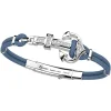 Bracciale Zancan in kevlar con ancora in argento e pietre colorate.