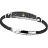 Bracciale Zancan in kevlar con targa in argento.