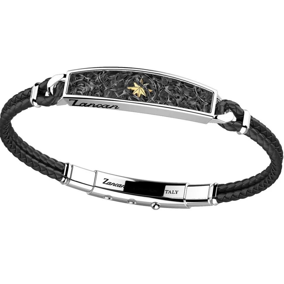 Bracciale Zancan in kevlar con targa in argento.