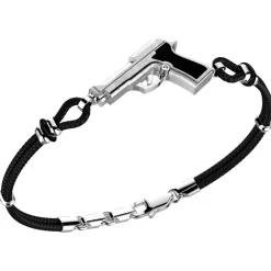 Bracciale Zancan in kevlar con pistola in argento.