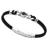 Bracciale Zancan in kevlar nero e piastra centrale con spinelli neri.
