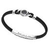 Bracciale Zancan in kevlar con targa in argento e madreperla.