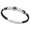 Bracciale Zancan in kevlar con targa in argento e madreperla.