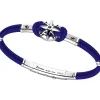 Bracciale Zancan in kevlar con rosa dei venti in argento.