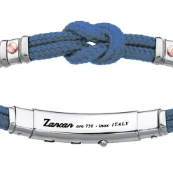 Bracciale Zancan in kevlar con nodo nautico e viti in oro rosa.