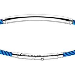 Bracciale Zancan in kevlar con targa in argento.