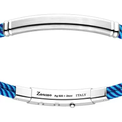 Bracciale Zancan in kevlar con targa in argento.