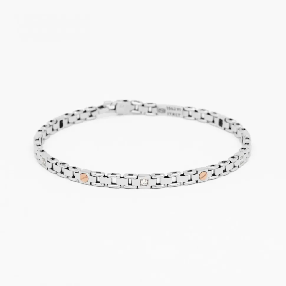 Bracciale Zancan in oro bianco con diamanti.