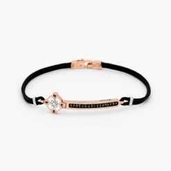 Bracciale Zancan in oro bianco con diamanti e kevlar.