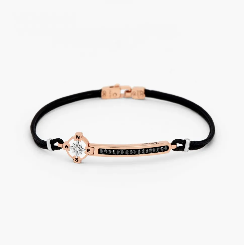 Bracciale Zancan in oro bianco con diamanti e kevlar.