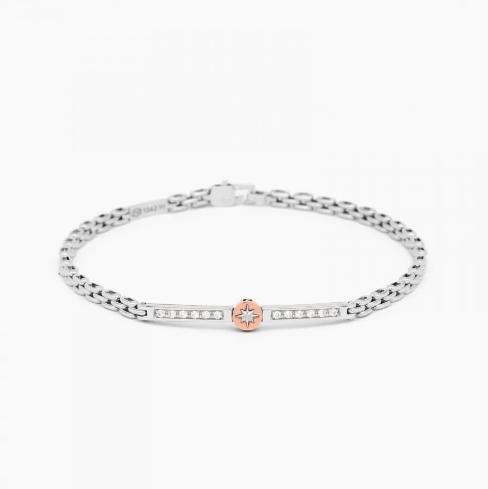 Bracciale Zancan in oro bianco con diamanti.