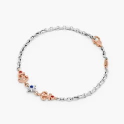 Bracciale Zancan in oro bianco con diamanti e pietre preziose.