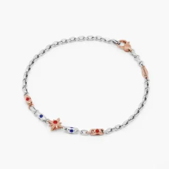 Bracciale Zancan in oro bianco con diamanti e pietre preziose.
