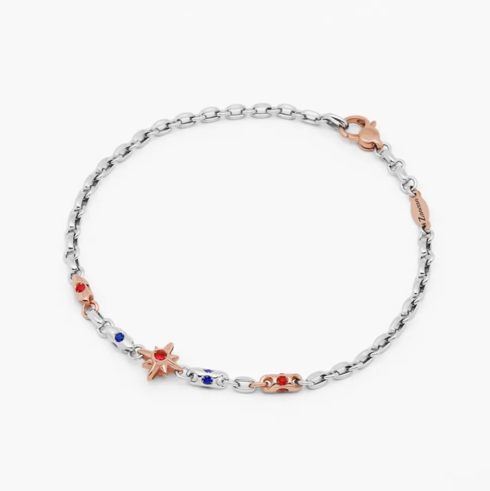 Bracciale Zancan in oro bianco con diamanti e pietre preziose.