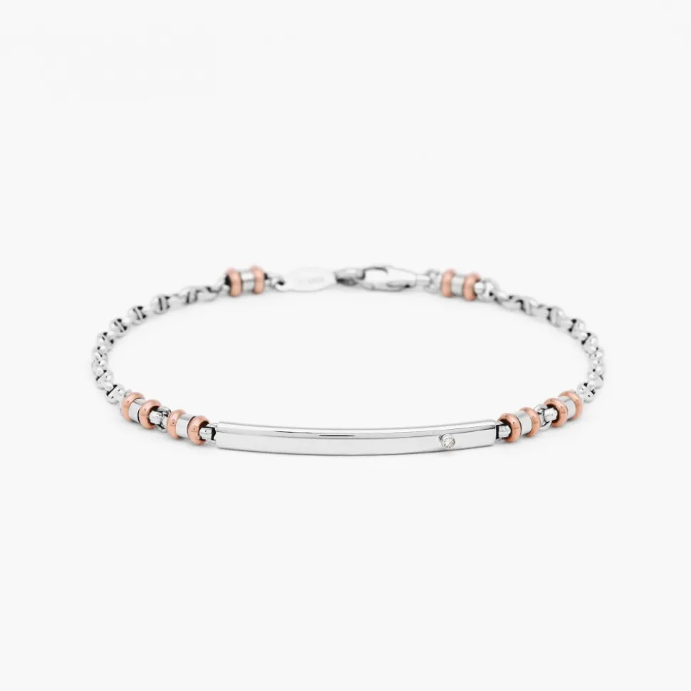 Bracciale Zancan in oro bianco con diamante.